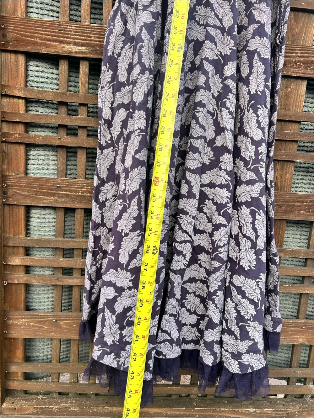 Effie's Heart Navy and Ivory Leaf-Print Wrap Dress - Picture 11 of 12
